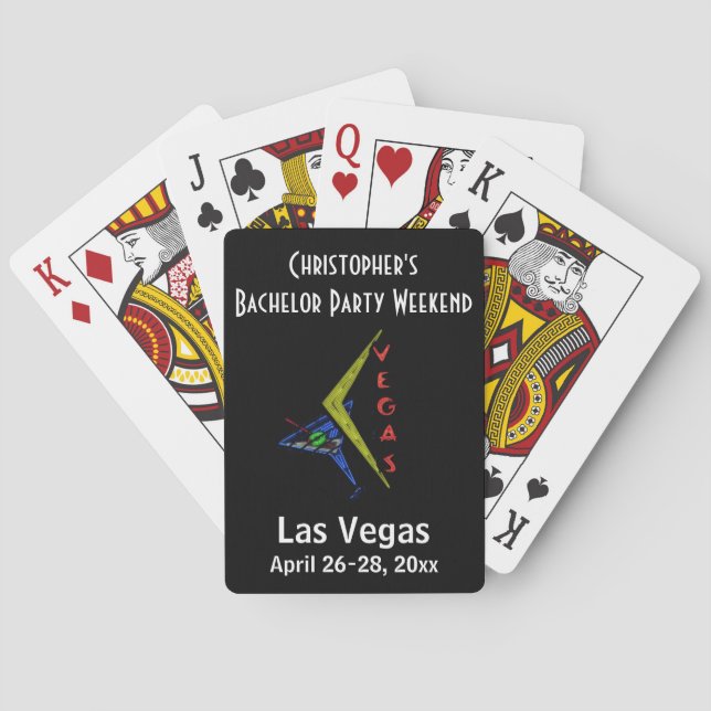 Las Vegas Bachelor Party Trip Favor Poker Cards (Back)