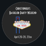 Las Vegas Bachelor Party Trip Wedding Classic Round Sticker<br><div class="desc">Going to Las Vegas for your bachelor party?  Then these stickers will be the perfect to help you commemorate your trip with the guys!</div>