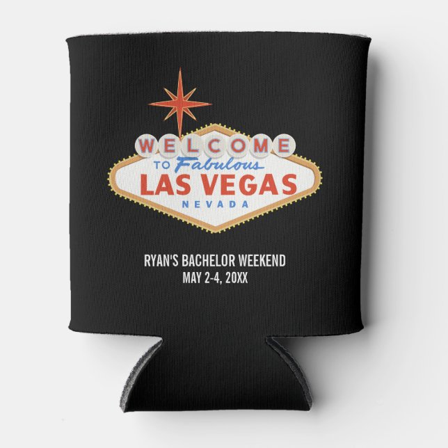 Las Vegas Bachelor Party Weekend Favor Can Cooler (Front)