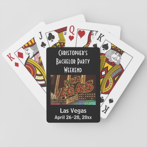 Las Vegas Bachelor Party Weekend Trip Favor Poker Cards
