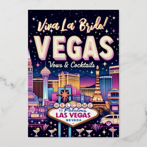 Las Vegas Bachelorette Bash Foil Invitation