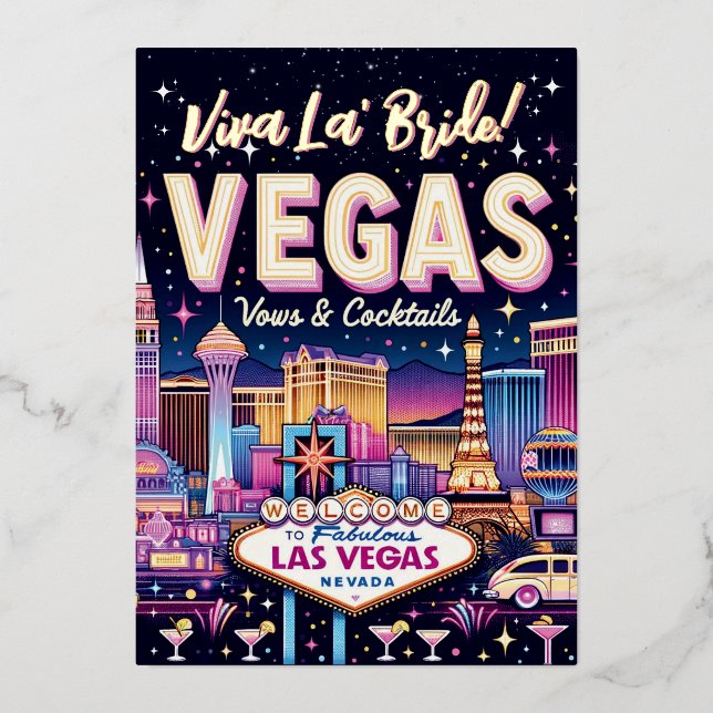 Las Vegas Bachelorette Bash Foil Invitation (Front)