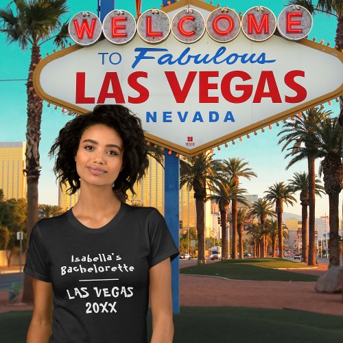 Las Vegas Bachelorette Black Name T_Shirt
