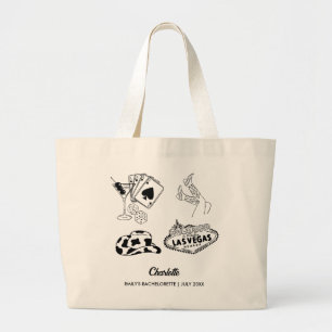 Las Vegas Bachelorette Bridesmaid Name Personalize Large Tote Bag