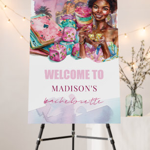 Las Vegas Bachelorette Custom Welcome Afro Girl Foam Board