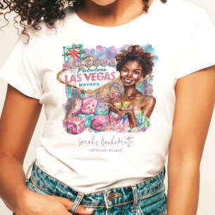 Las Vegas Bachelorette Lux African American Girl T-Shirt