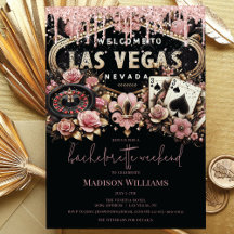 Las Vegas Bachelorette Luxury Black Pink Gold