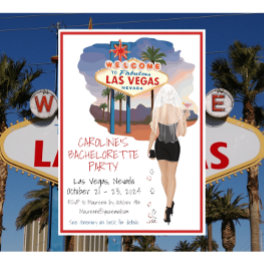 Las Vegas Bachelorette Party Blond Bride Itinerary Invitation