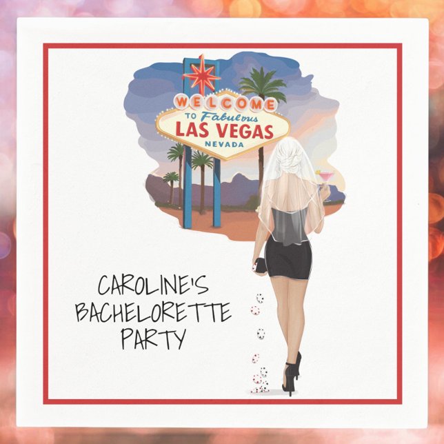 Las Vegas Bachelorette Party Blond Bride  Napkins (Creator Uploaded)