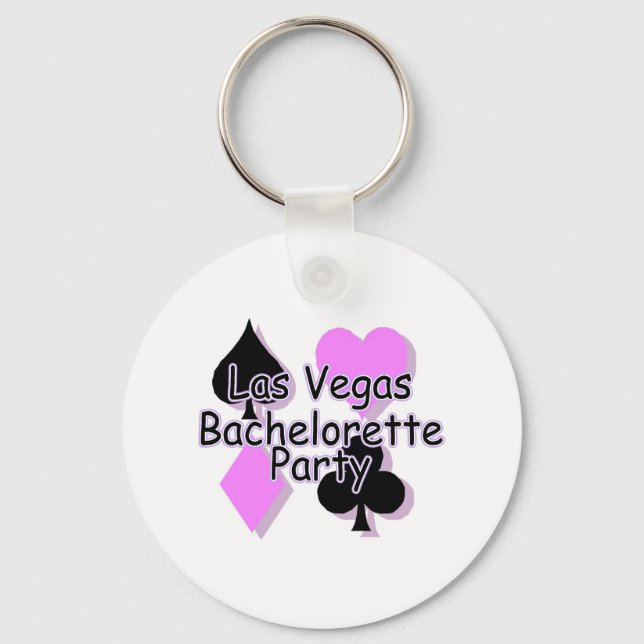 Las Vegas Bachelorette Party Card Suits Keychain (Front)