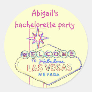 Las Vegas Bachelorette Party Classic Round Sticker