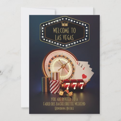 Las Vegas Bachelorette Party Custom Invitation