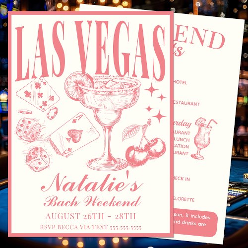 Las Vegas Bachelorette Party Customized Itinerary Invitation