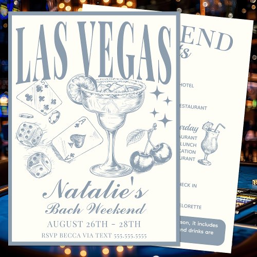 Las Vegas Bachelorette Party Customized Itinerary Invitation