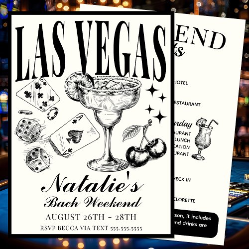 Las Vegas Bachelorette Party Customized Itinerary Invitation