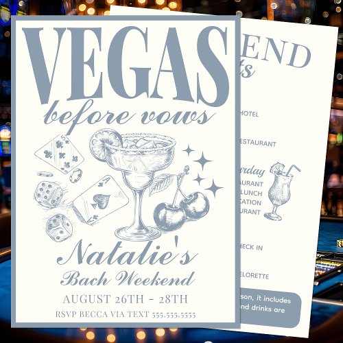 Las Vegas Bachelorette Party Customized Itinerary Invitation