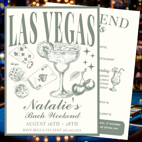 Las Vegas Bachelorette Party Customized Itinerary Invitation