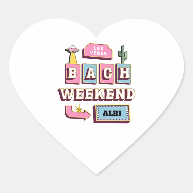 las vegas bachelorette party desert heart sticker (Front)