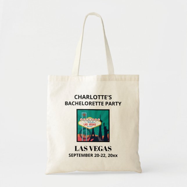 Las Vegas Bachelorette Party Favor Girls Trip Tote Bag (Front)