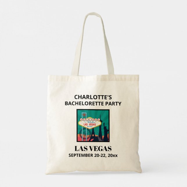 Las Vegas Bachelorette Party Favor Girls Trip Tote Bag (Back)