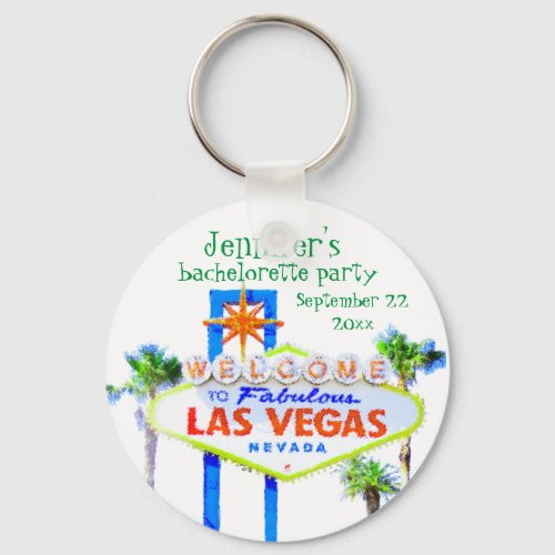 Las Vegas Bachelorette Party Favor Keychain