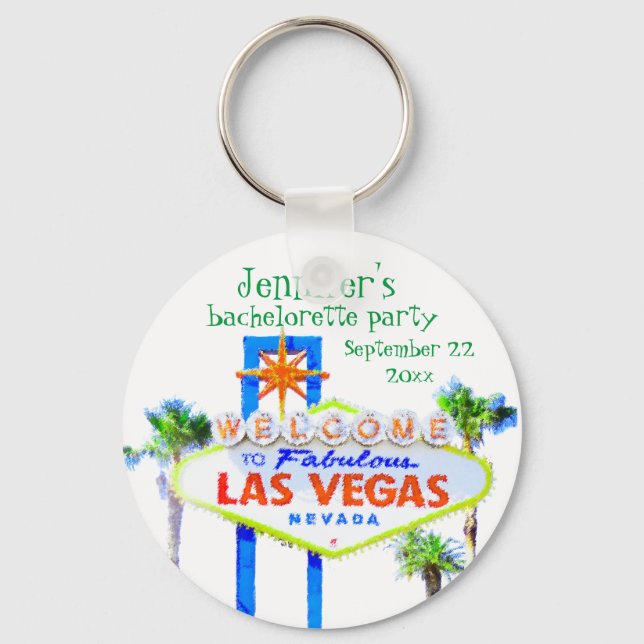 Las Vegas Bachelorette Party Favor Keychain (Front)