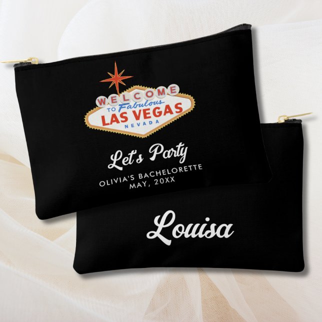 Las Vegas Bachelorette Party Favor Personalized Accessory Pouch (Las Vegas Bachelorette Party Favor Personalized Make up Accessory Pouch)