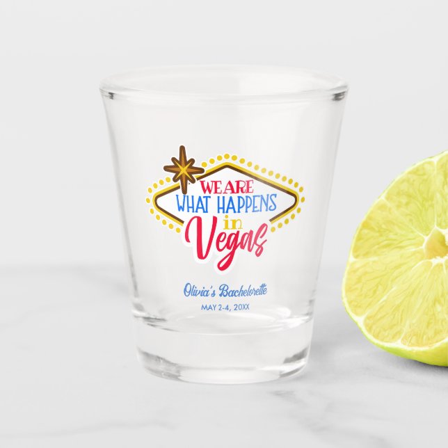 Las Vegas Bachelorette Party Favor Shot Glass (Front)