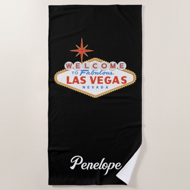 Las Vegas Bachelorette Party Gift Favor Pool Towel (Front)