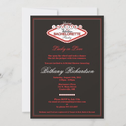 Las Vegas Bachelorette Party Invitation
