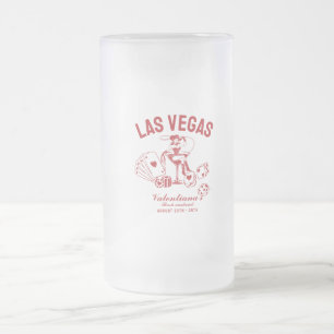 Las Vegas Bachelorette Party Personalized Frosted Glass Beer Mug