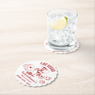 Las Vegas Bachelorette Party Personalized Paper Coaster