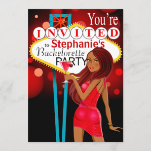 Las Vegas Bachelorette Party red Invitation