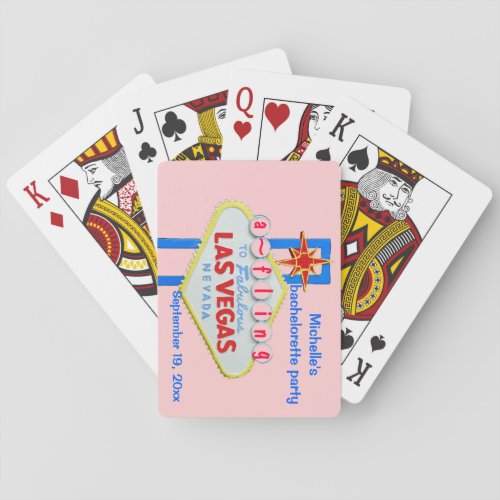 Las Vegas Bachelorette Pink Final Fling Sign Playi Playing Cards