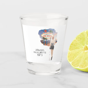 Las Vegas Bachelorette Red Hair Bride  Shot Glass