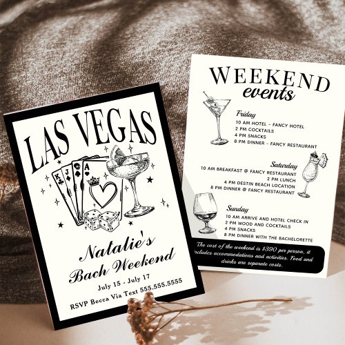 Las Vegas Bachelorette Social Cocktail Itinerary Invitation
