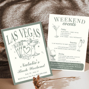 Las Vegas Bachelorette Social Cocktail Itinerary Invitation