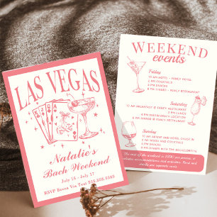 Las Vegas Bachelorette Social Cocktail Itinerary Invitation