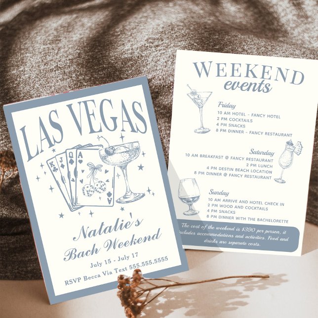 Las Vegas Bachelorette Social Cocktail Itinerary Invitation (Creator Uploaded)
