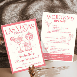 Las Vegas Bachelorette Social Cocktail Itinerary Invitation