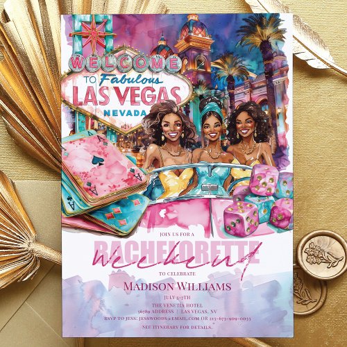 Las Vegas Bachelorette weekend Afro Girls Invitation