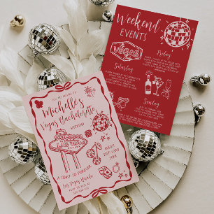 Las Vegas Bachelorette Weekend Itinerary Party Invitation
