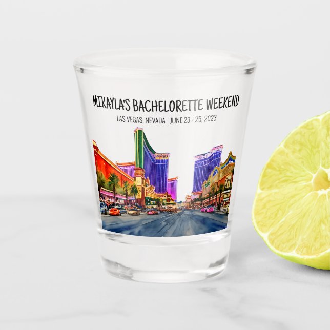 Las Vegas Bachelorette Weekend Shot glass (Front)