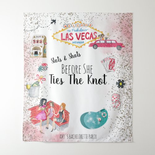 Las Vegas Bachelorette Weekend Watercolor Tapestry