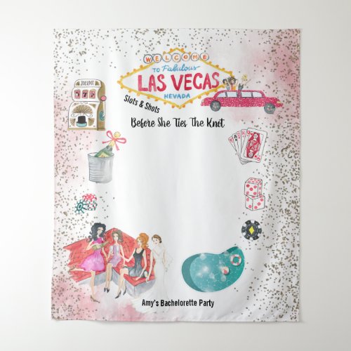 Las Vegas Bachelorette Weekend Watercolor Tapestry