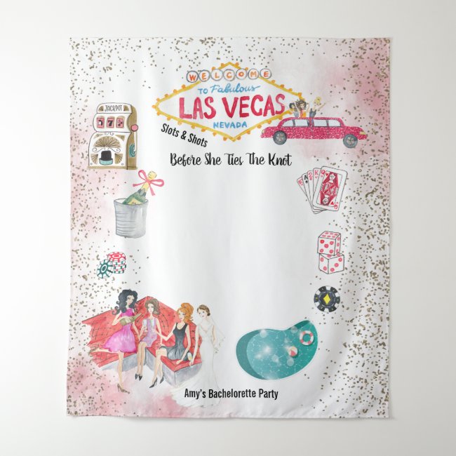 Las Vegas Bachelorette Weekend Watercolor Tapestry