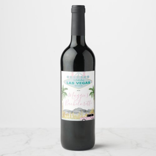 Las Vegas Bachelorette Wine Label