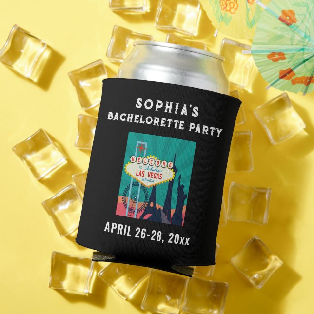 Las Vegas Bacherolette Party Wedding Favor Can Cooler (In Situ Summer)