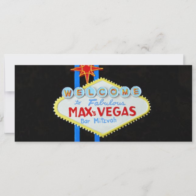 Las  Vegas Bar Mitzvah personalized invite (Front)