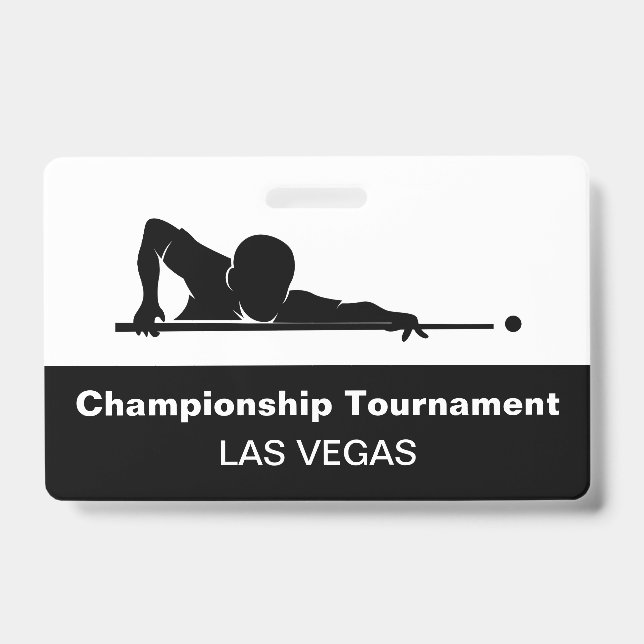 Las Vegas Billiards Budget Event Badge Male Female (Front)